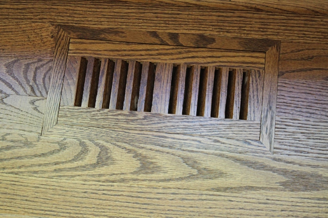 My favorite part of this project is the brand new, flush-mount, stained-to-match floor vents.  Gorgeous!