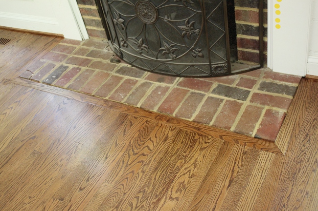 "Picture frame" molding around the fireplace.