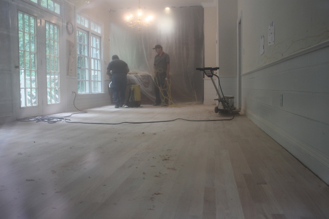 The sanding process produces a huge amount of fine dust.